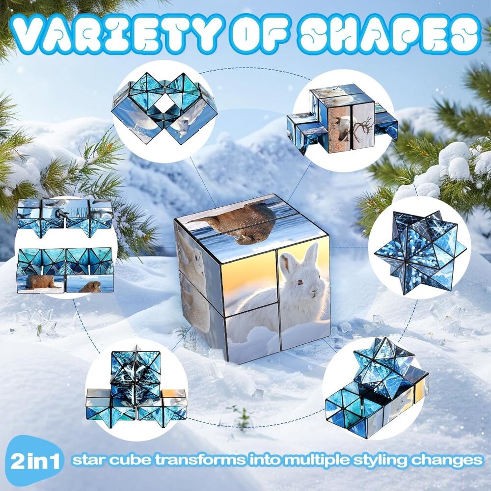 2 in 1 Magic Cube Set, Fidget Toy for Kids Adults, Yoshimoto Cube for Ages 8-12, - Picture 3 of 8